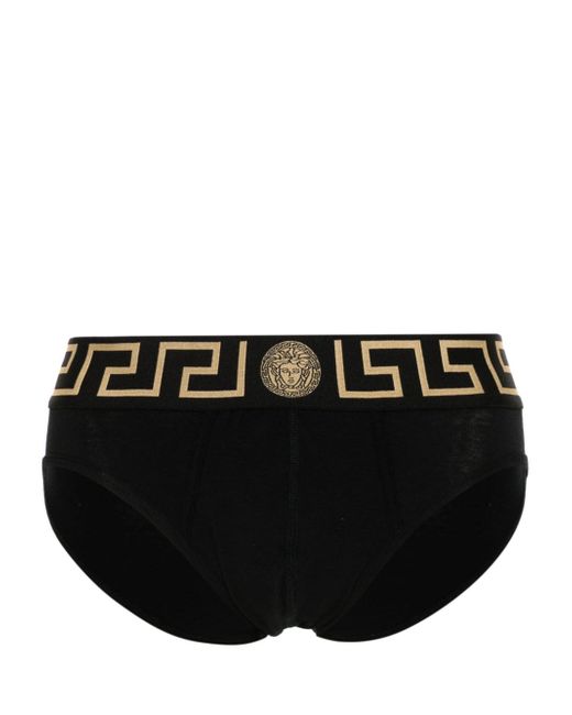Versace Greca Border Briefs Da Men Di Colore Nero