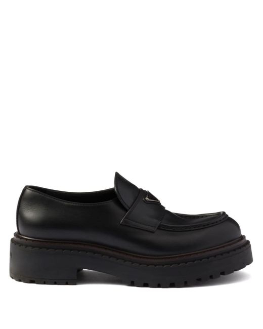 Prada Men's Black Leather Loafers
