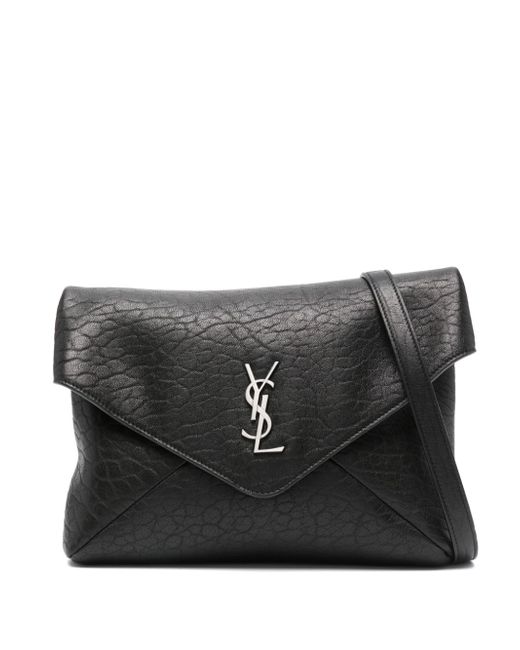 Saint Laurent Large Cassandre Envelope Pouch Da Men Di Colore Nero