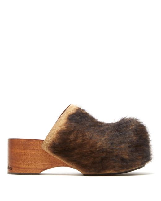 Acne Studios Women's Brown 70mm Wood Clogs
