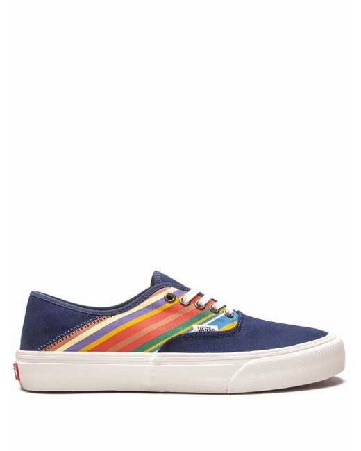 Vans Women's Blue Authentic Retro Stripes Sneakers