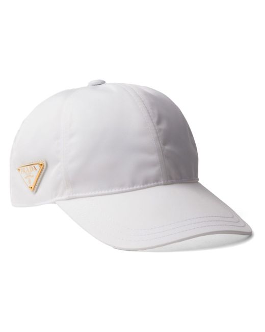 Prada Re-Nylon Baseball Cap Da Women Di Colore Bianco
