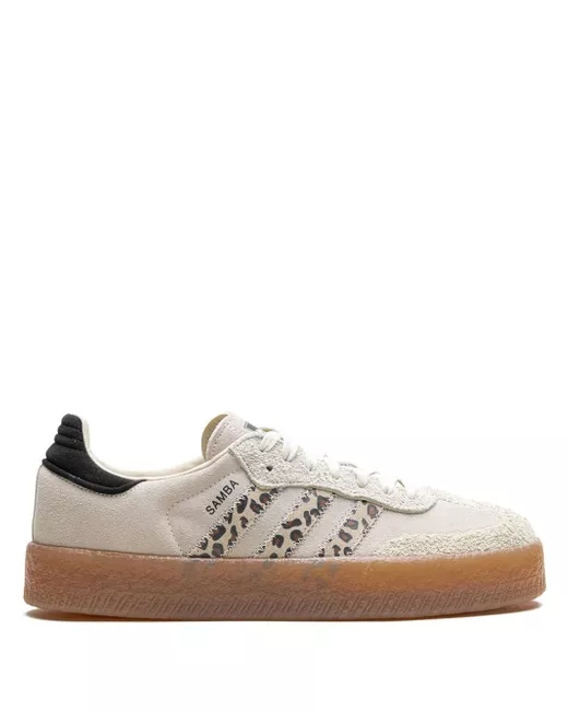 Adidas Women's White Sambae Leopard Off Sneakers