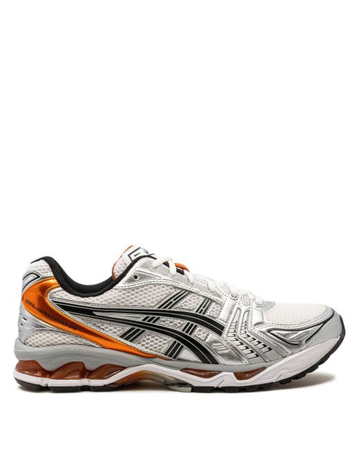 Asics Women's White Gel-Kayano 14 Piquant Orange Sneakers