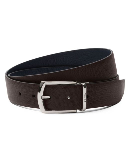 Prada Reversible Belt Da Men Di Colore Marrone