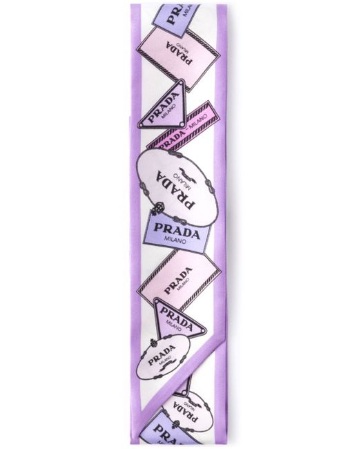 Prada Printed Twill Scarf Da Women Di Colore Viola