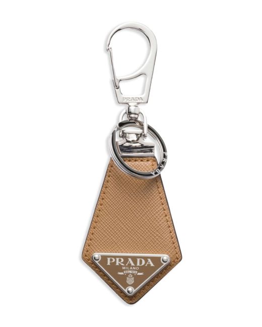 Prada Saffiano Keyring Da Men Di Colore Marrone