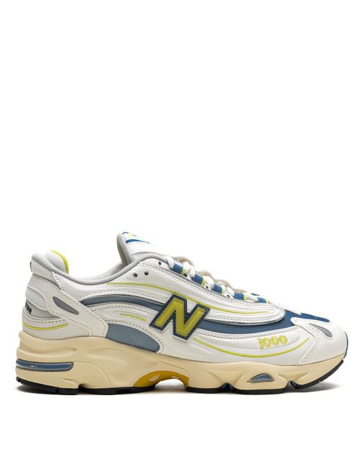 New Balance Women's White 1000 Sea Salt/Heron Blue Sneakers