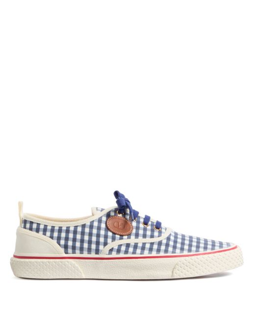 Valentino Garavani Nojoke Checked Sneakers Da Men Di Colore Blu