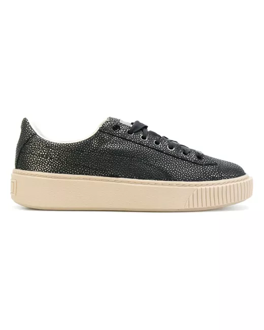 Puma Women's Black Basket Platform Lux Sneakers