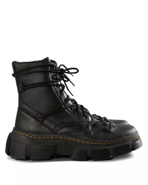 Dr. Martens Leather Boots Da Men Di Colore Nero