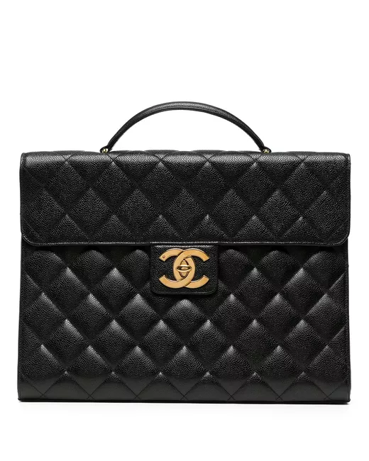 Chanel Pre-Owned 1995 Cc Turn-Lock Briefcase Da Women Di Colore Nero