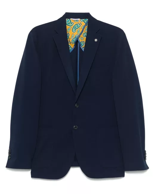 Manuel Ritz Men's Blue Single-Breasted Blazer