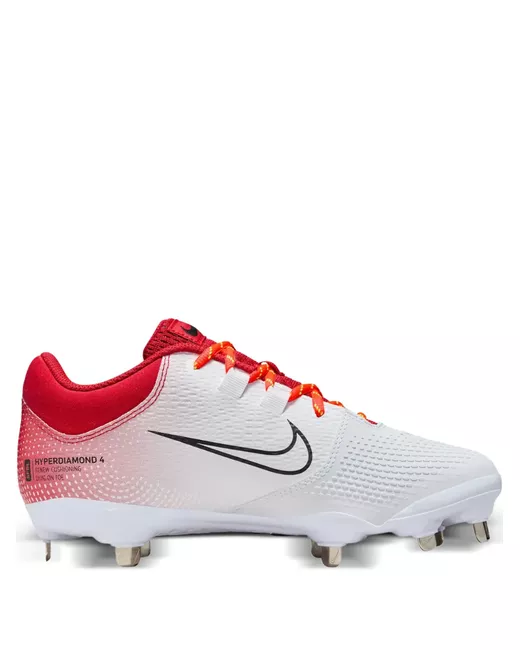 Nike Women's White Hyperdiamond 4 Pro University Red Sneakers
