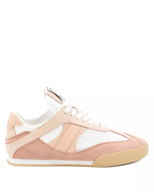 Chloé Women's Pink Mesh-Panel Suede Sneakers