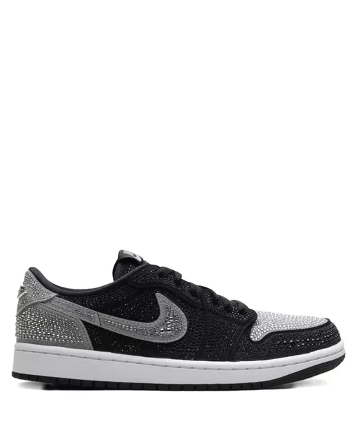 Jordan Women's Gray Air 1 Retro Low Og Swarovski Stealth Sneakers