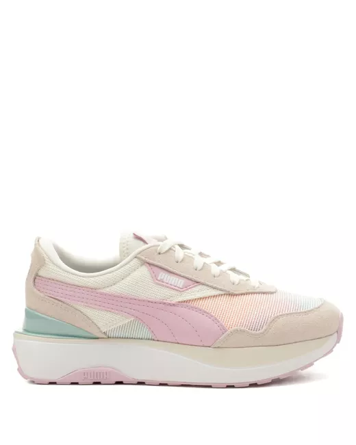 Puma Women's Pink Cruise Rider Summer Daze White Sneakers