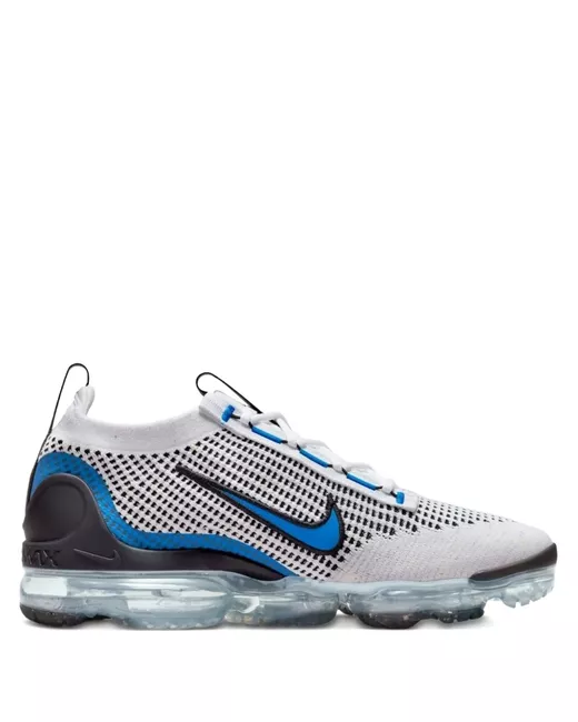 Nike Women's White Air Vapormax 2021 Flyknit Black/Photo Blue Sneakers