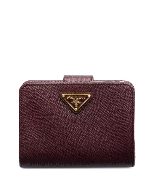 Prada Small Saffiano Wallet Da Women Di Colore Rosso