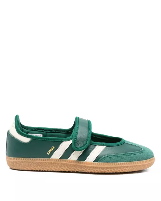 Adidas Women's Green Samba Jane Three-Stripe Sneakers