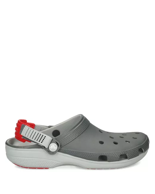 Crocs Men's Gray Perforated Strap Clog Sandals