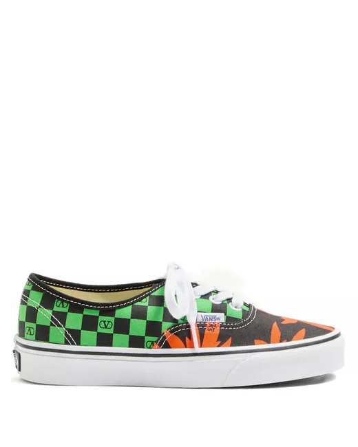 Valentino Garavani X Vans Checkerboard Tropical Leaves Sneakers Da Women Di Colore Verde