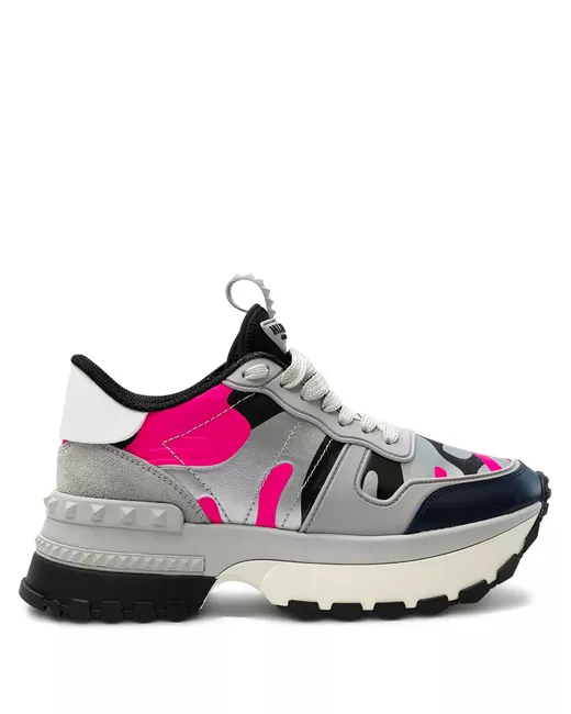 Valentino Garavani Lace-Up Fastening Sneakers Da Women Di Colore Grigio