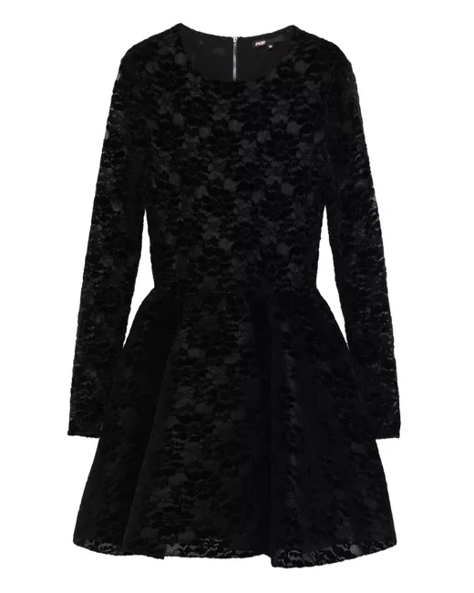 Maje Women's Black Lace-Panel Flared Dress