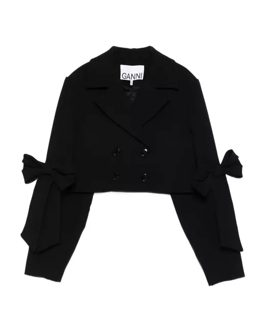 Ganni Women's Black Double-Breasted Jacket