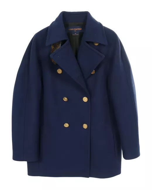 Louis Vuitton Pre-Owned Women's Blue Anchor-Button Coat