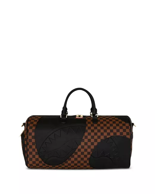 Sprayground Jetstream Embossed Check Holdall Da Men Di Colore Marrone