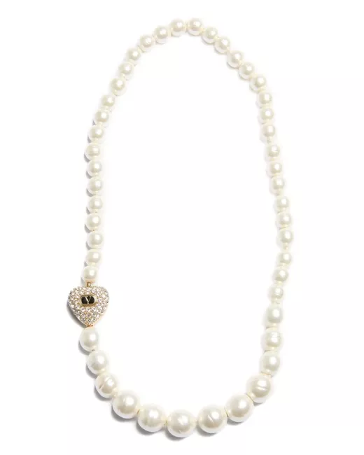 Valentino Garavani Coeur Royal Pearl Necklace Da Women Di Colore Bianco