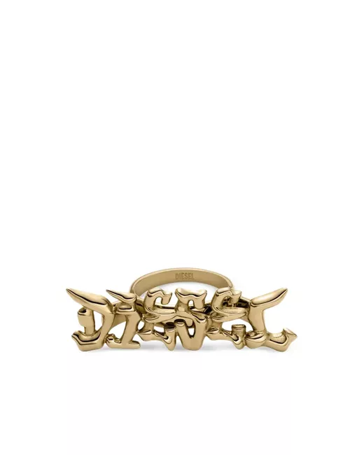 Diesel Logo Ring Da Women Di Colore D'Oro