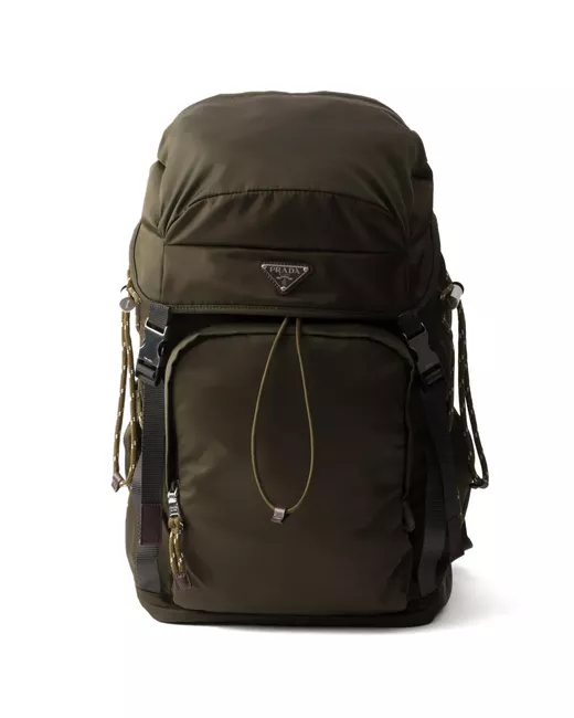 Prada Speedrock Re-Nylon Backpack Da Men Di Colore Verde