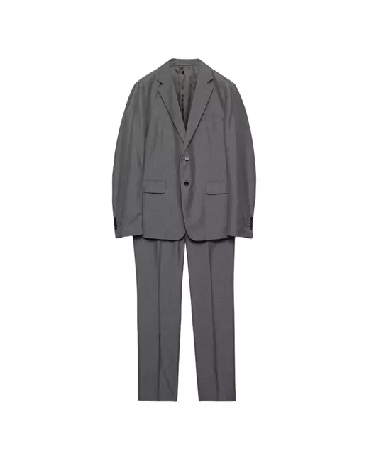 Prada Single-Breasted Silk Suit Da Men Di Colore Grigio