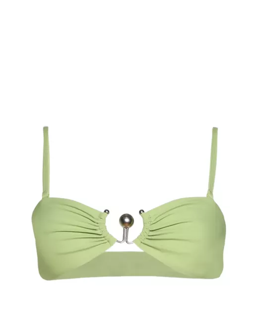 Christopher Esber Women's Green Ruched Bikini Top