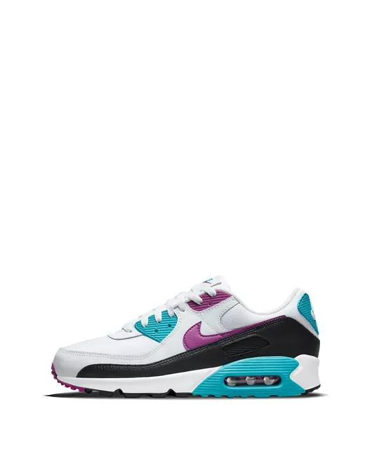 Nike Women's White Air Max 90 Lace-Up Logo Sneakers