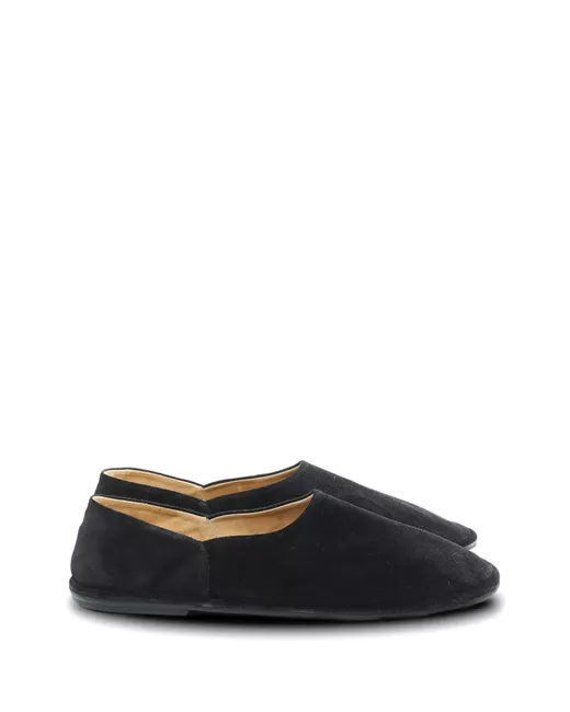 The Row Men's Black Suede Slippers