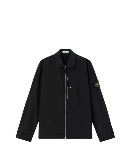 Stone Island Men's Black Zip Overshirt Jacket