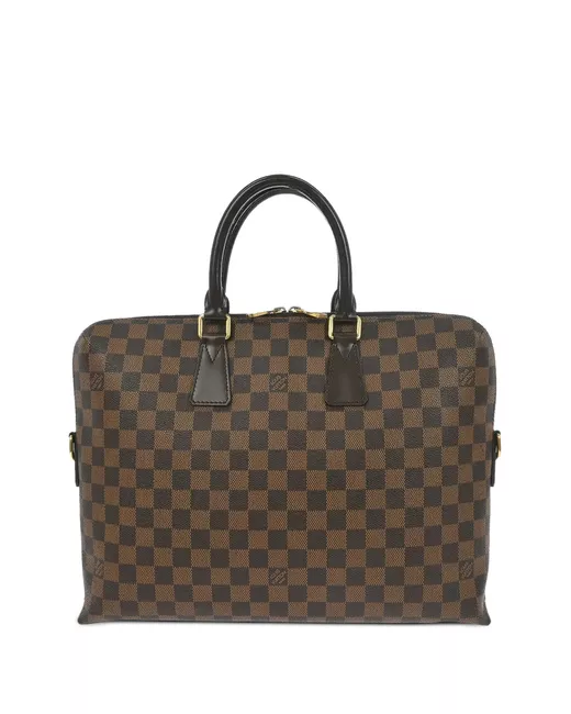 Louis Vuitton Pre-Owned 2015 Checked Briefcase Da Women Di Colore Marrone