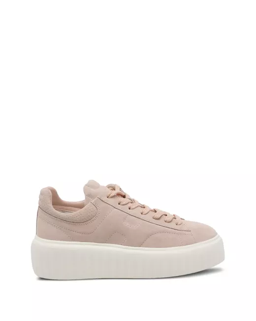 Hogan Women's Pink H-Stripes Platform Sneakers