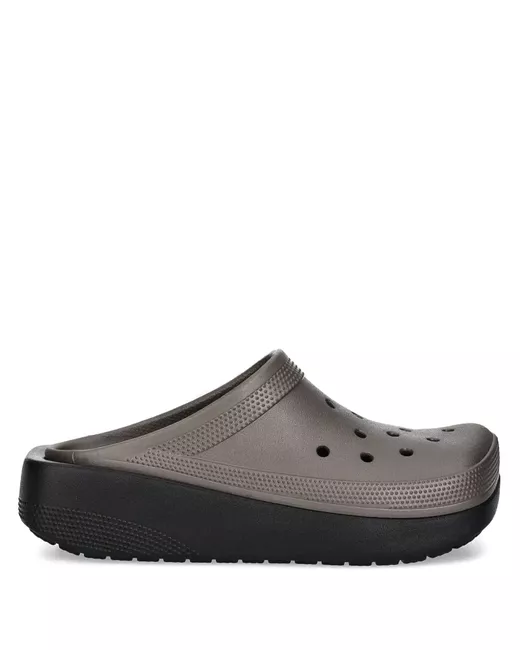 Crocs Men's Gray Perforated Platform Slippers