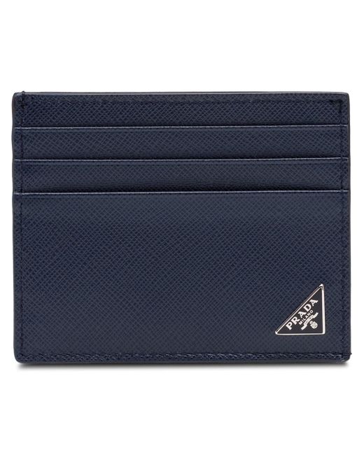 Prada Classic Cardholder Da Men Di Colore Blu
