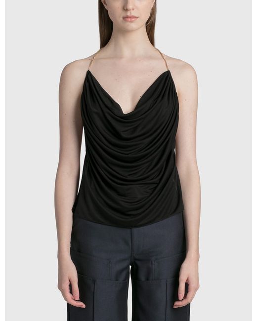 Loewe Chain-embellished Draped-jersey Top in Blue | Stylemi