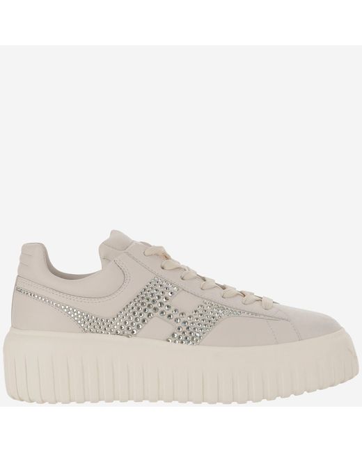 Hogan Women's White H-Stripes Sneakers