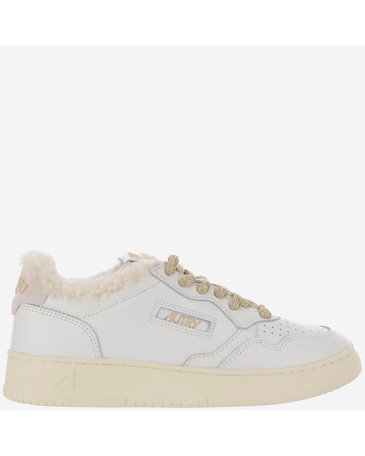 Autry Women's White Low Medalist Leather Sneakers