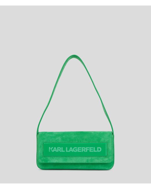 Women's IKON K SUEDE FLAP SHOULDER BAG by KARL LAGERFELD