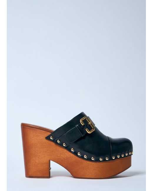 Chloé Women's Black Jeannete Wedge Clogs Platforms
