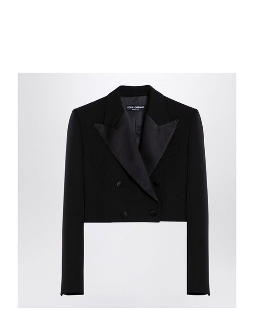 Dolce & Gabbana Spencer Wool Gabardine Tuxedo in Black | Stylemi