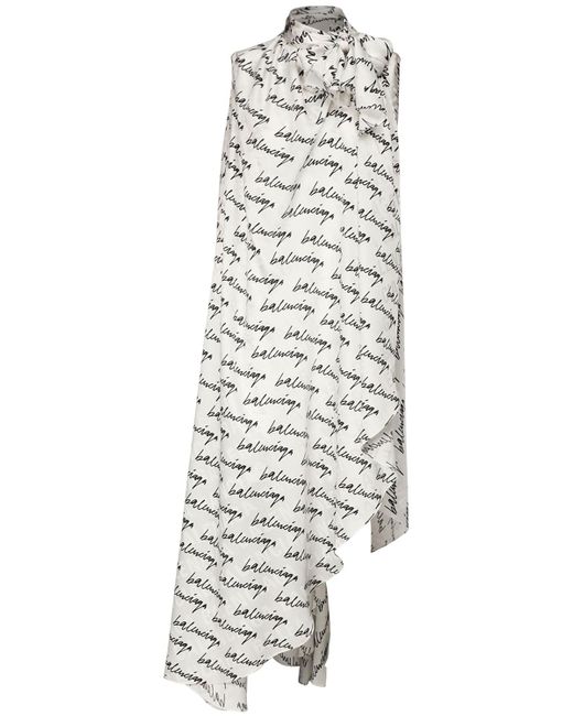 BALENCIAGA Silk crepe de chine-jacquard maxi shirt dress